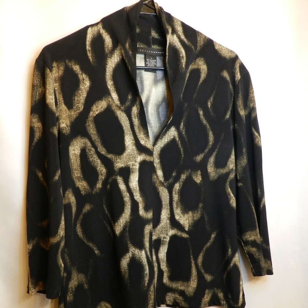 Grace Elements Size L Black and Beige Blouse office wear work wear